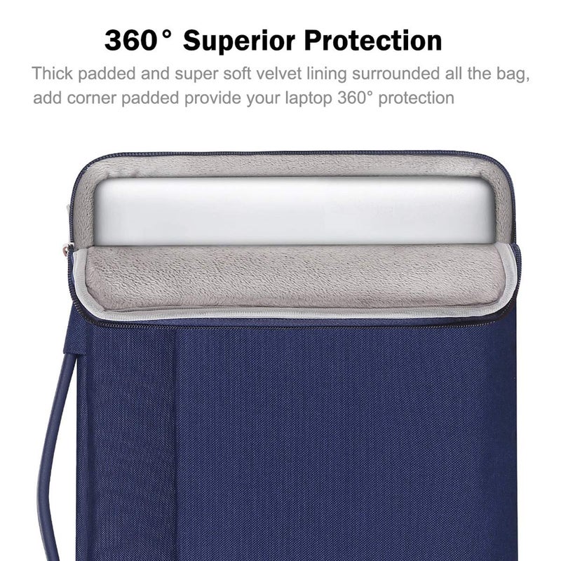 LANDICI 360Â°Laptop Sleeve Case 15.6 16 Inch Compatible with MacBook Pro 16 M1/M2/M3/M4 2019-2025, 15.6-16â€ Hp Dell Lenovo Acer Asus, Waterproof Computer Bag Cover with Handle, Blue - Image 2